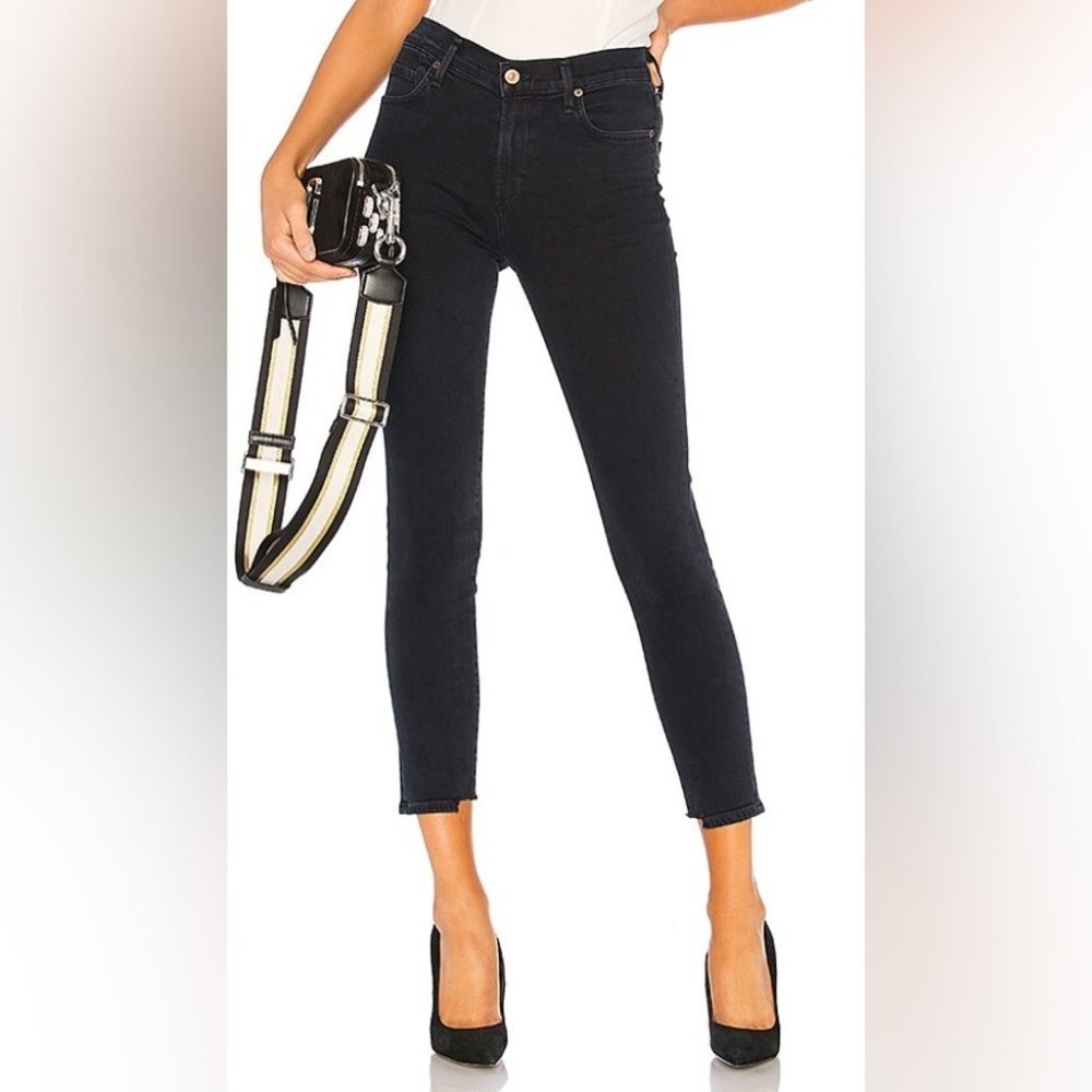 Citizens of Humanity COH Rocket Crop Sculpt Skinny in Blue Print